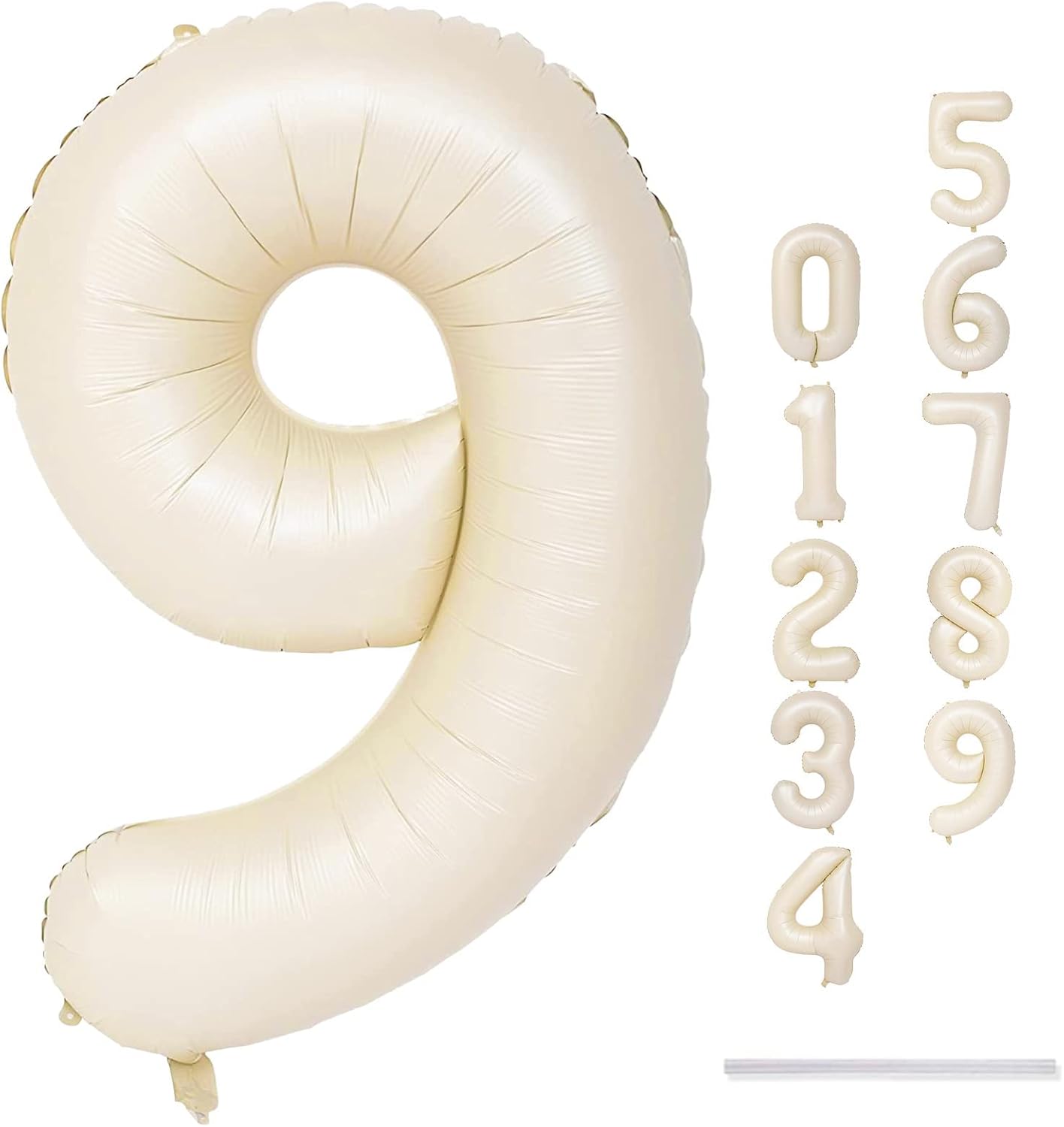 Skiennix 40-Inch Beige Number 9 Balloon - Large Cream Foil Helium Decoration for Birthdays & Anniversaries