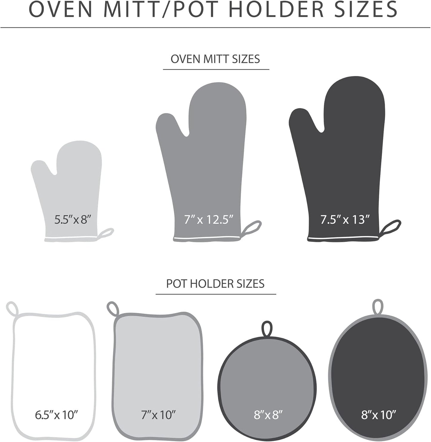 KitchenAid Two-Tone Oven Mitt Set - Contour Silver & Matte Black | 5.75"x13" for Superior Heat Protection