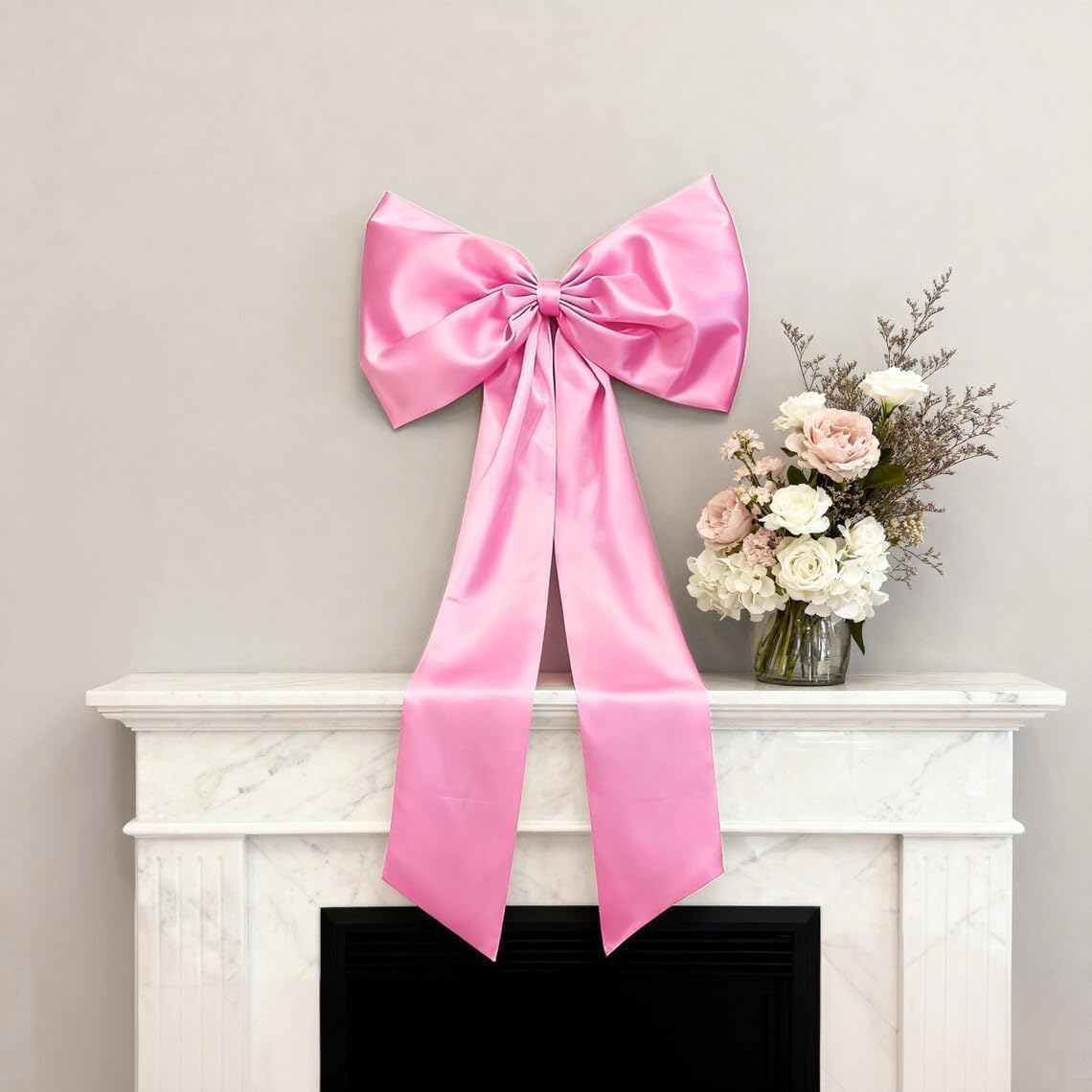 Skiennix Pink Bow Decor - 2 Pack of Large & Small Coquette Wall Backdrop for Valentine's Day & Showers