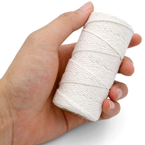 jijAcraft Butchers Twine - 328 Feet, 2mm Cotton Twine for Meat Trussing, Food Safe Kitchen Cooking and Baking, White Cotton String for Turkey, Sausage and More