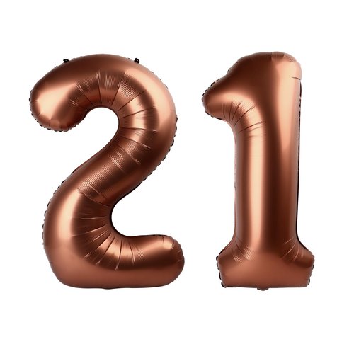 Dark Brown Number 21 Balloon 40 inch, Coffee Brown 21 Number Balloons, 21st Birthday Decorations, Chocolate 21 Year Old Women Men Party Supplies