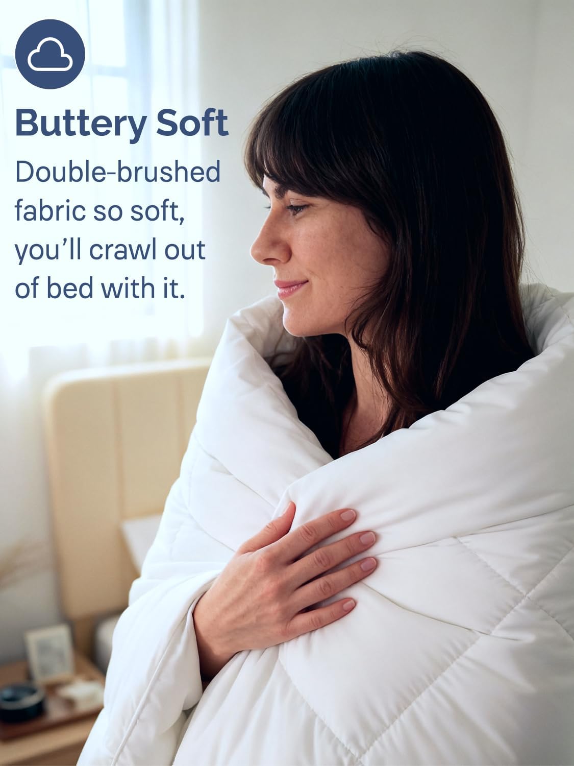 Cal King Size White Alternative Down Comforter - Lightweight, Breathable Hotel Quality Bedding for All Seasons