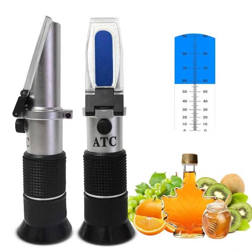 0–90% Brix Refractometer with ATC, High-Accuracy Ultra-Wide Range Sugar Tester, Pre-Calibrated & Ready to Use, Universal Optical Meter for Honey, Syrup, Molasses, Juice and Beverages
