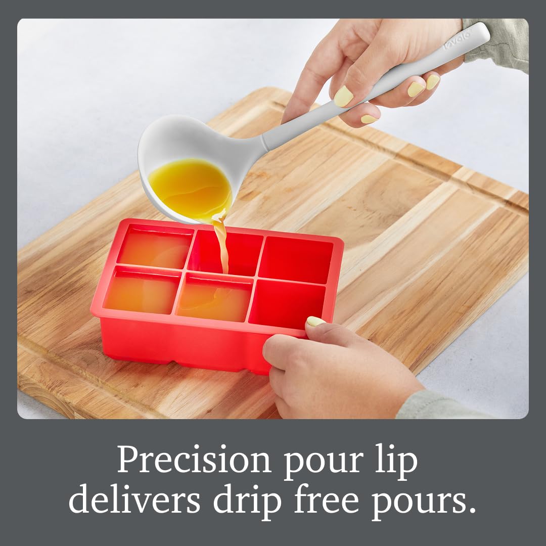 Tovolo Flex Core Small Silicone Ladle Oyster Gray Heat Safe Silicone Soup Ladle BPA Free, Dishwasher Safe Small Kitchen Ladle with Precision Pour Lip for Serving Sauces Soups Gravies