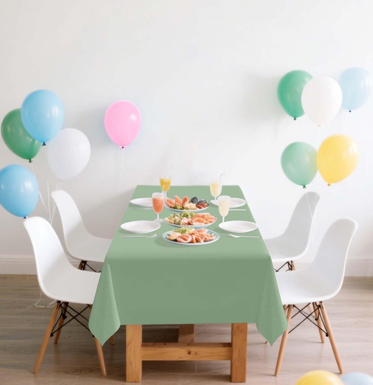 SietDESEO 3 Pack Sage Green Plastic Tablecloth Rectangle 54 x 108 Premium Disposable Table Cloth Plastic Sage Table Cover for Wedding Baby Shower Party Decorations