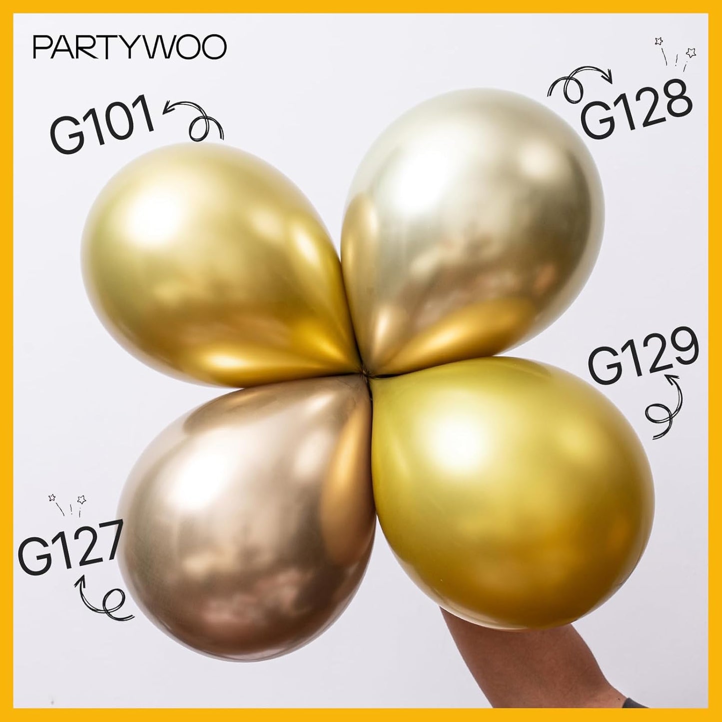 PartyWoo Gold Balloon Arch Kit - 85pcs in Various Sizes for Birthday, Wedding, & Baby Shower Decor