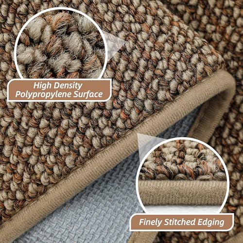 2x6 Hallway Runner Rug - Non-Slip Washable Taupe Carpet - Durable Low Profile Floor Mat