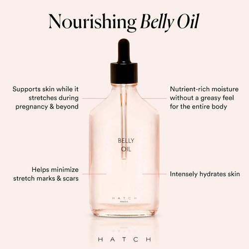 HATCH Belly Oil - Pregnancy & Postpartum Skincare for Stretch Marks | Quick-Drying & Soothing, 6.7 Fl Oz