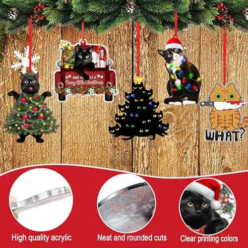 Black Cat Christmas Ornaments 2025, Ornaments for Christmas Tree, Funny Black cat, Cat Decor,Personalized Gifts for Lovers