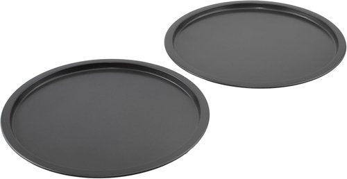 GoodCook Personal Pizza Pans - 10-Inch Nonstick Scratch-Resistant Steel | Set of 2, Gray