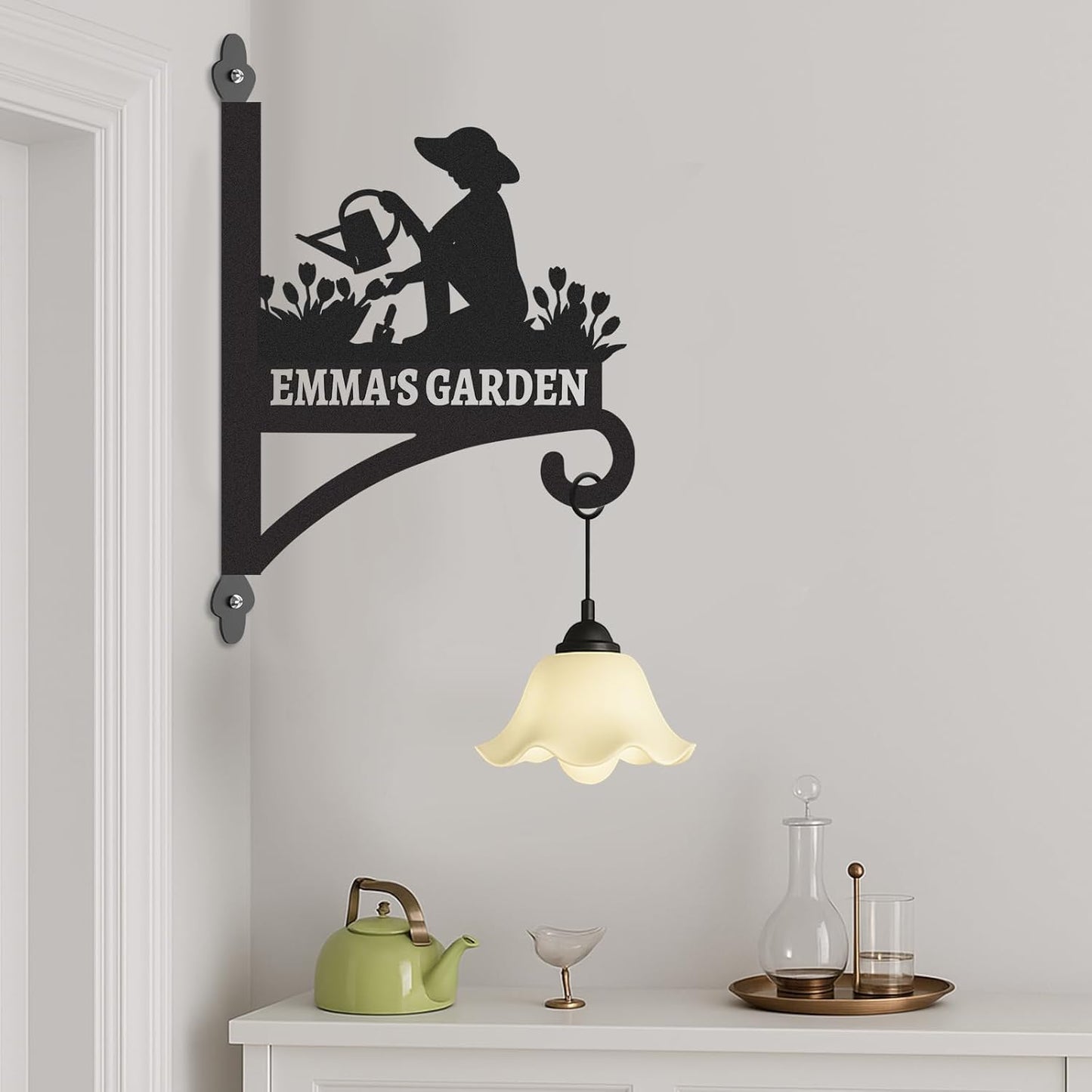 Skiennix Personalized Metal Plant Hangers - Heavy-Duty Indoor & Outdoor Wall Bracket | Perfect for Bird Feeders & Lanterns