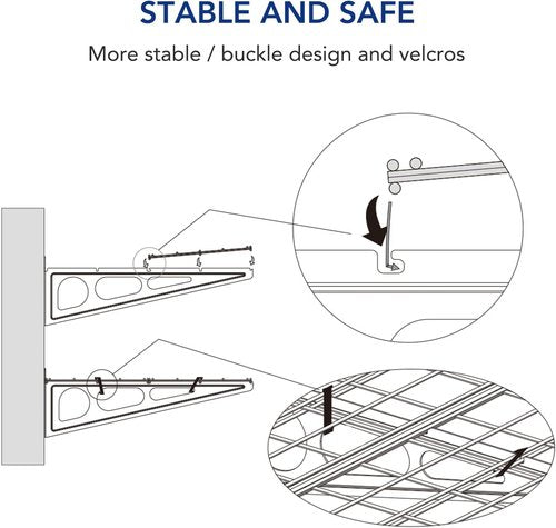 FLEXIMOUNTS Garage Wall Shelving - 1x4 Ft Storage Rack with 6 Bike Hooks | 150 lbs Capacity