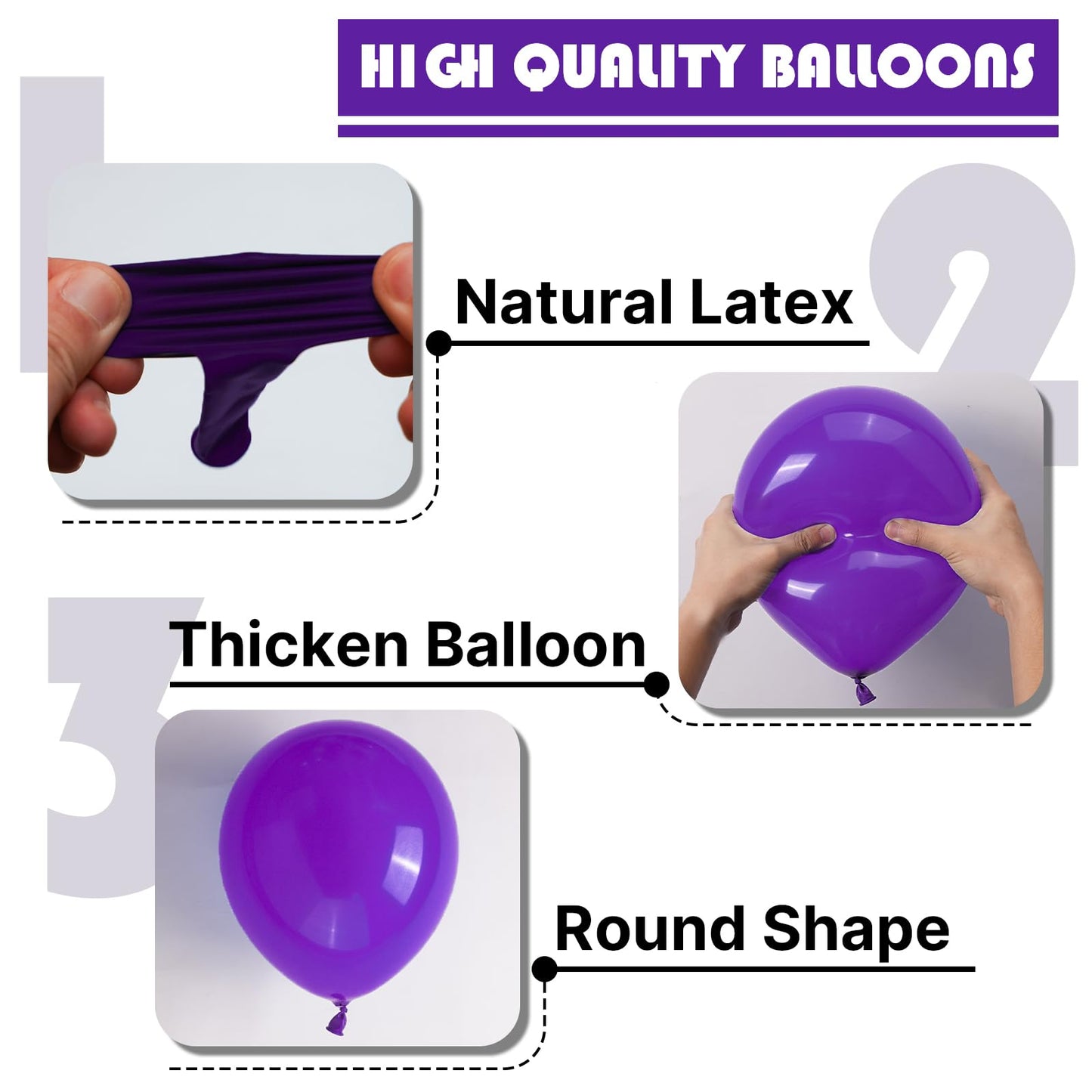 PartyWoo Dark Purple Balloons 140pcs Different Sizes of 18 12 10 5 Inch Royal Purple Latex Balloon Arch Kit for Birthday Baby Shower Graduation Anniversary Bachelorette Party Decorations Purple-Y16