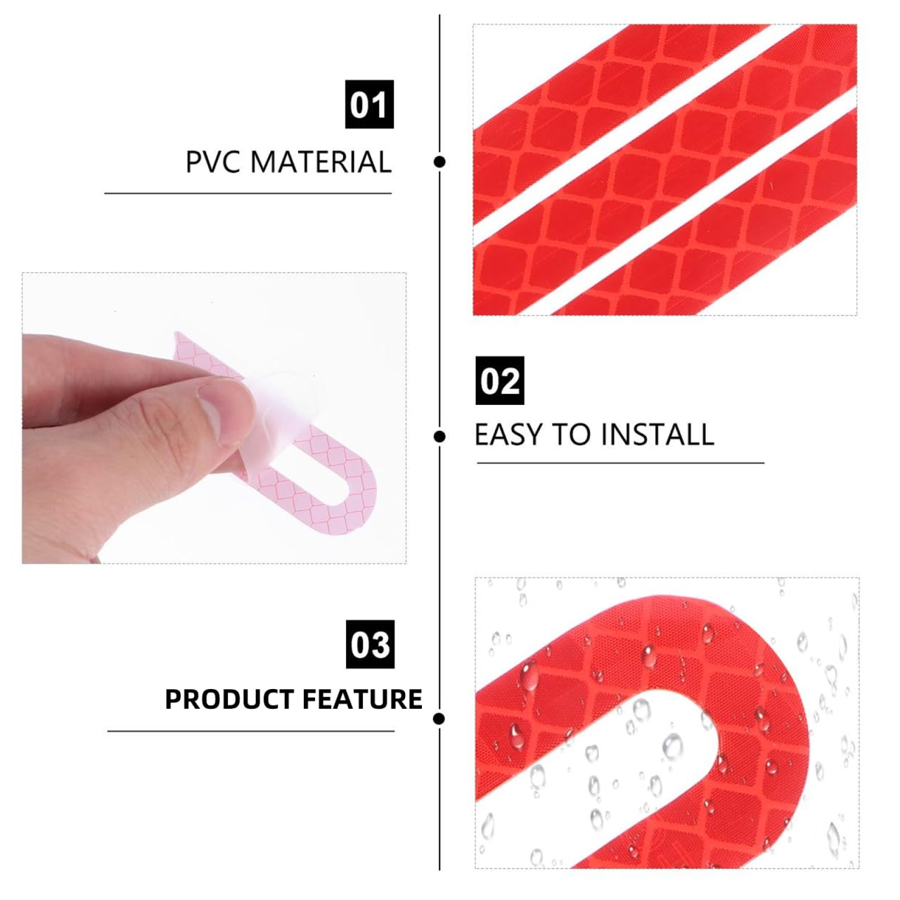 Abaodam Scooter Reflective Strips 5 Pack Waterproof Bike Warning Stickers Cycling Reflective Decals for Night Safety Visibility