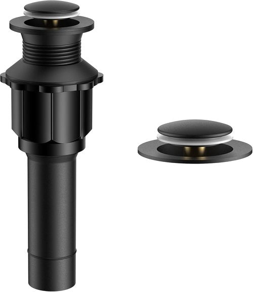 FORIOUS Bathroom Sink Drain - Pop-Up Assembly with Detachable Basket Stopper | Matte Black, 304 Stainless Steel