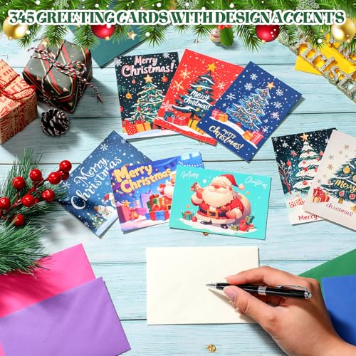AmazingSpark 345 Christmas Cards Set with Envelopes Stickers - Classic (Variation 713)