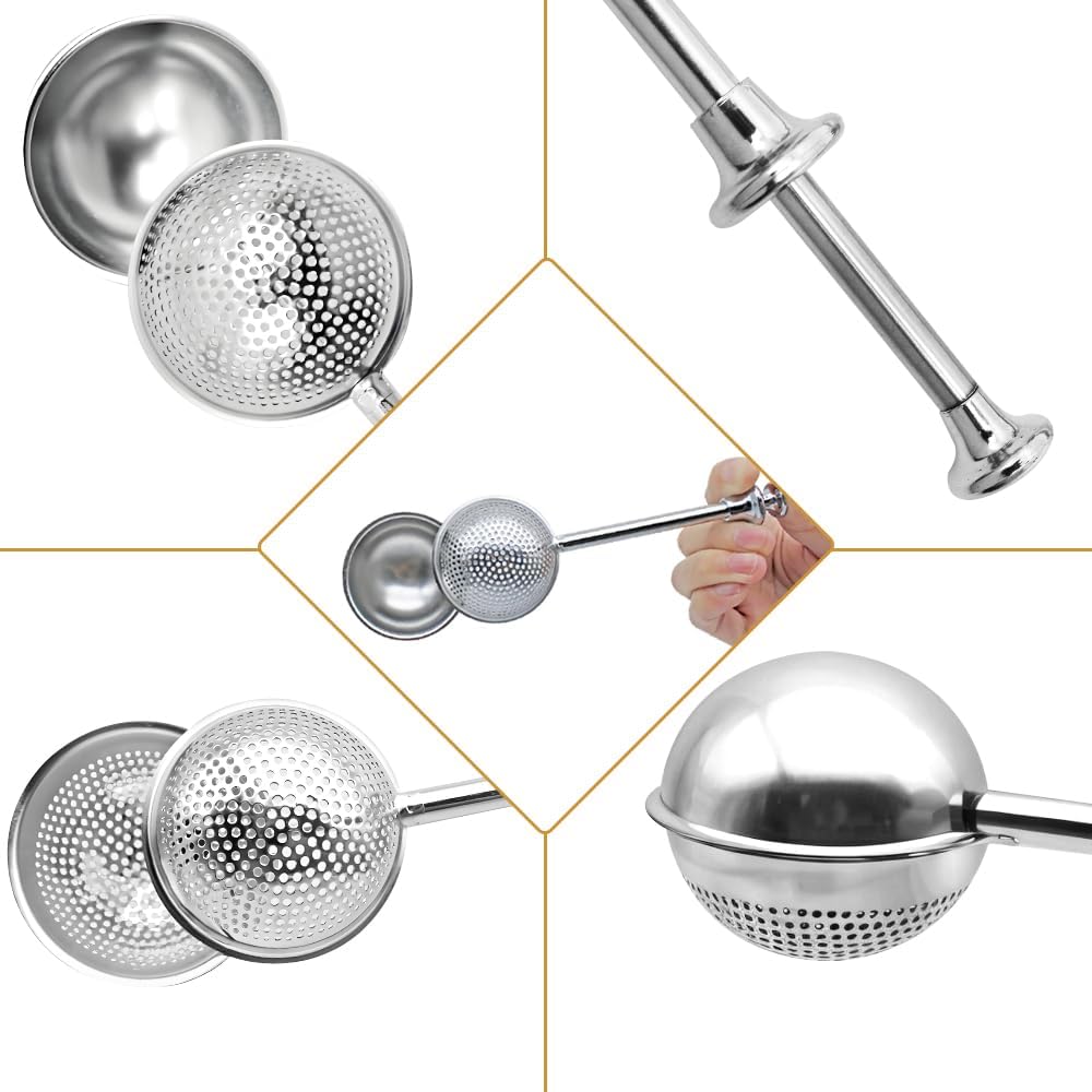 SENHAI Stainless Steel Flour Sifter - 2 PCS Baking Set for Powdered Sugar & Spices | Half-Hole & Full-Hole