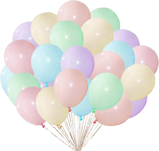 Skiennix 5-Inch Pastel Latex Balloons - 200 Pack Rainbow Macaron Candy Party Decorations