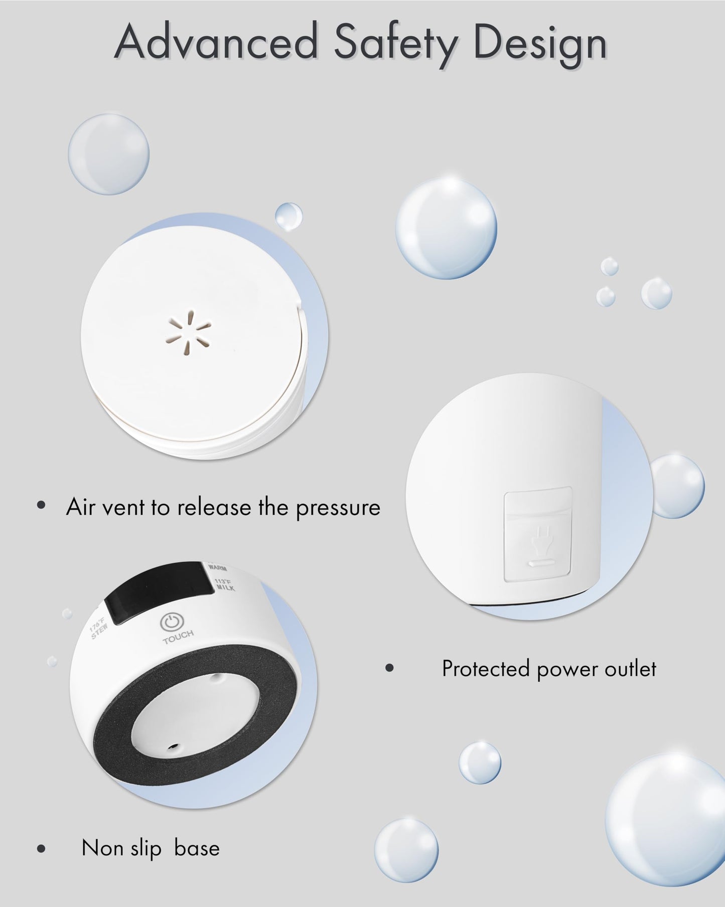 Pixiware Travel Kettle Twist Lid for Hot Water on the Go 450ml – Small Portable Mini Electric Kettle – 4 Smart Temp Presets – Auto Shut-Off – Leak-Resistant – Stainless Steel BPA-Free 304