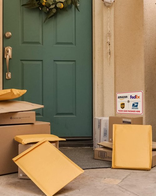 ALKB Rust-Free Aluminum Package Delivery Sign - "Please Leave Package Here" | 8x12 Inch for Outdoor Use