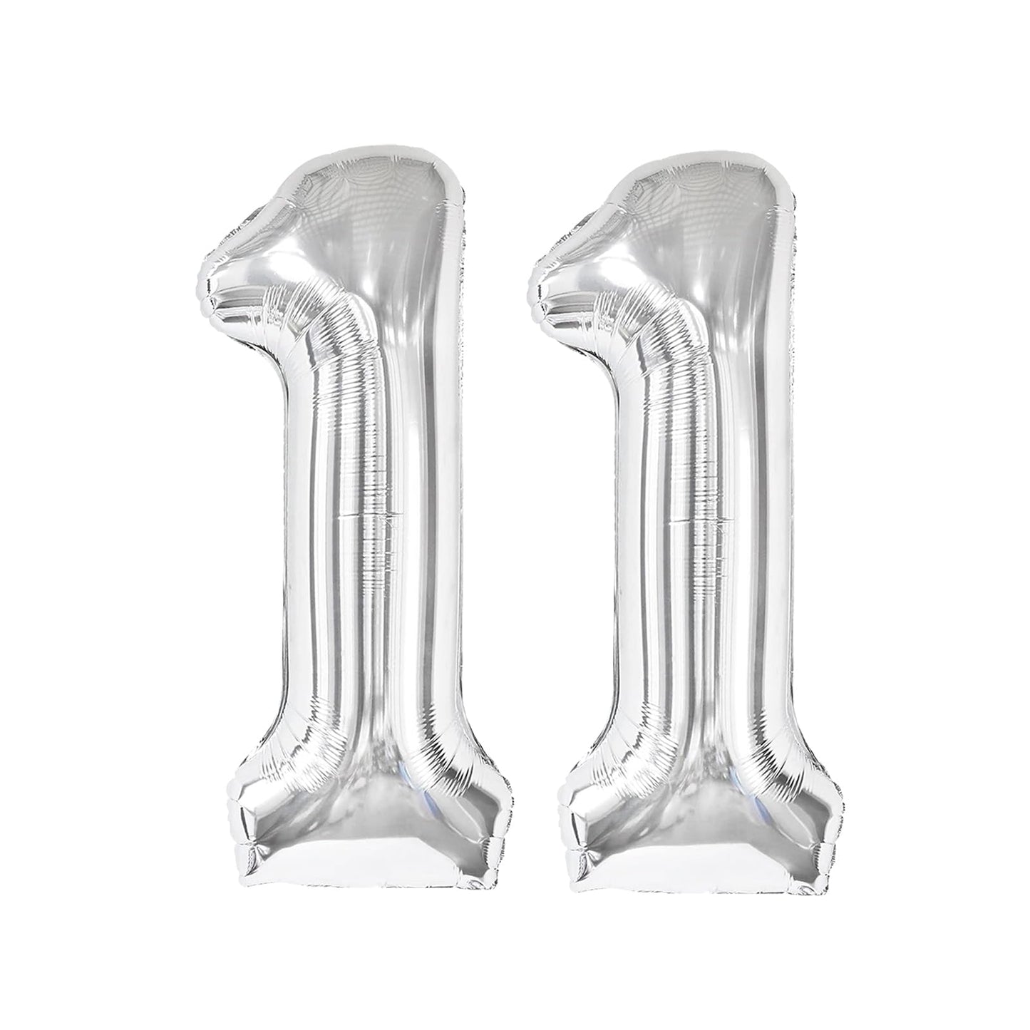 Silver Number 11 Balloon 40 inch, 11 Number Balloons, 11th Silver Birthday Decorations for Girls Boys Kids, 11 Year Old Silver Party Supplies