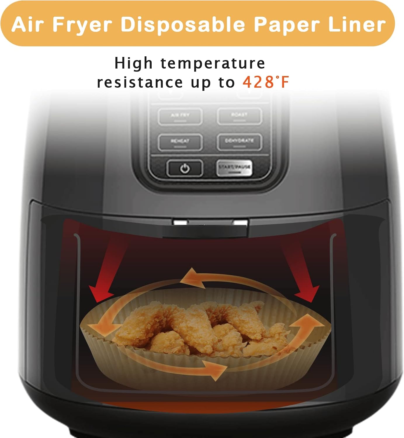 SIUDANGKA Air Fryer Liners - 125 Pcs Disposable Paper Liners for 4-8QT Ninja Air Fryers