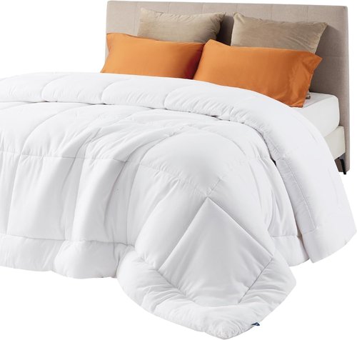 Bedsure Comforter Duvet Insert - All-Season Quilted Queen Size Down Alternative Blanket, White 88 x 88 Inches