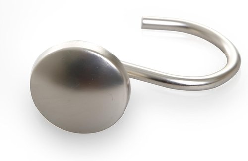 BINO Shower Curtain Hooks - Rust-Proof Brushed Nickel Set of 12 | Durable Bathroom Essentials