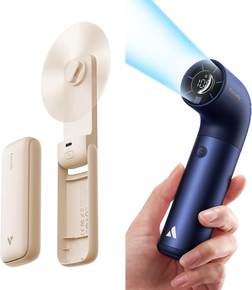 Aecooly Slim Portable Fan - Compact Handheld Design for On-the-Go Cooling | Lightweight & Versatile