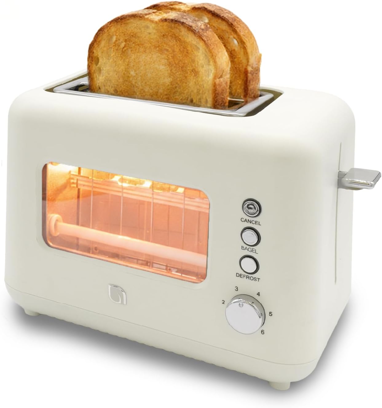 WILLOW Eco Series 2 Slice Toaster - Retro Design with Clear-View Window & 6 Shade Settings | Extra Wide Slots