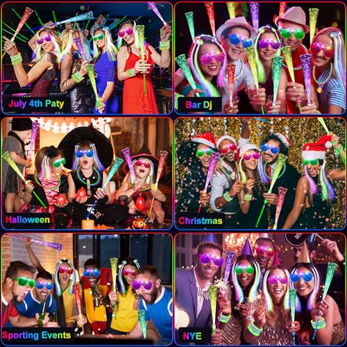 Glow in the Dark Party Supplies Set for Indoor Outdoor Events - Assorted
