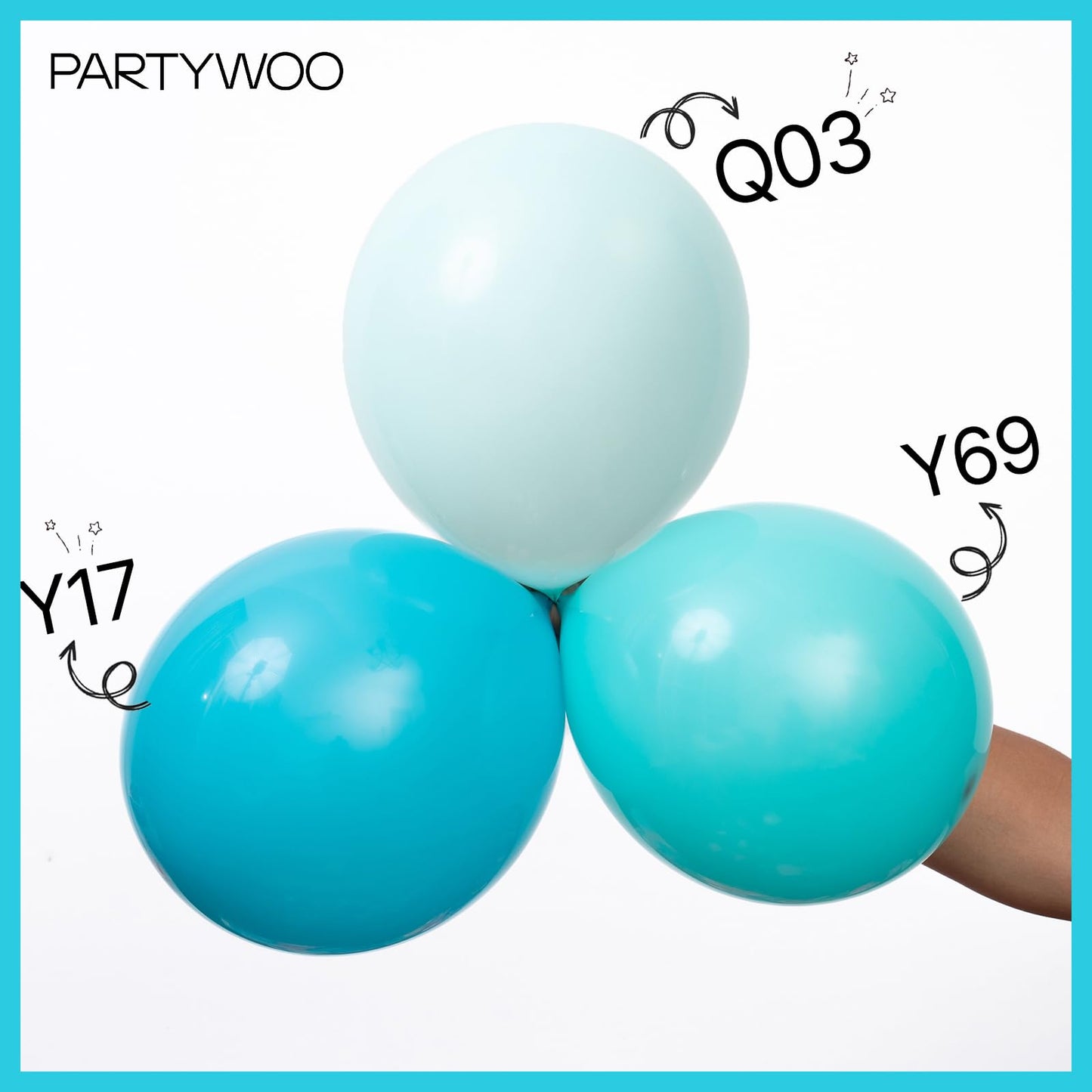 PartyWoo Dark Teal Balloons 50pcs 12 Inch Turquoise Aqua Blue Teal Balloons for Graduation Wedding Baby Shower Bridal Shower Gender Reveal Engagement Birthday Pool Party Decorations Blue-Y17