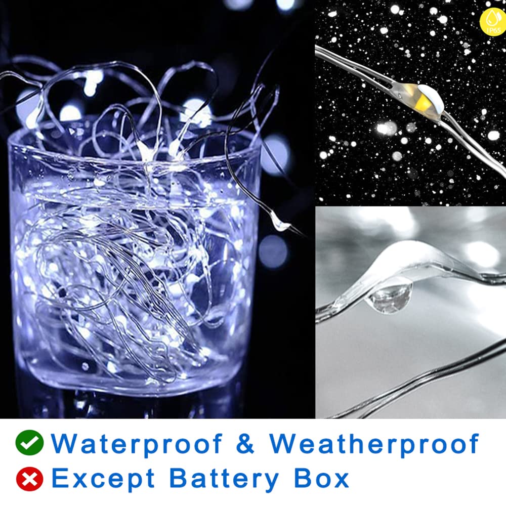 Ostwiki Cool White Fairy Lights Battery Operated String Lights 6 Pack Mini Lights, 20 LED 7ft Twinkle Firefly Starry Lights for DIY Craft Mason Jar Bedroom Wedding Party Table Christmas Decoration