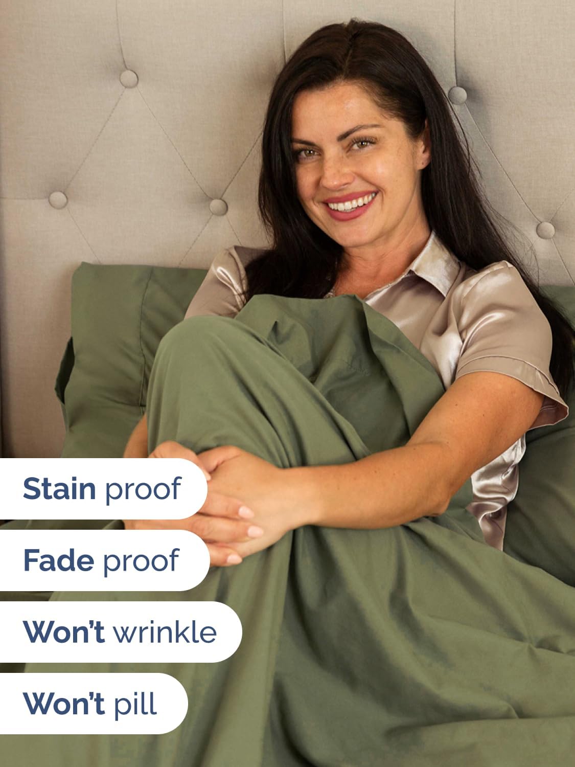 Skiennix Extra Deep Cal King Sheet Set | 6-Piece Breathable Cooling Bedding - Soft, Wrinkle-Free - Sage Green