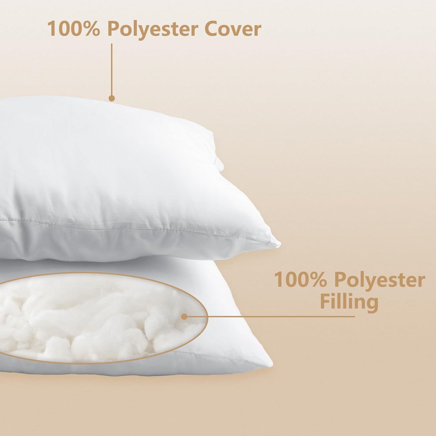 Obruosci Luxury Pillow Inserts - Hypoallergenic Ultra Soft Couch Cushion Fillers | Pack of 4, 18 x 18 Inches