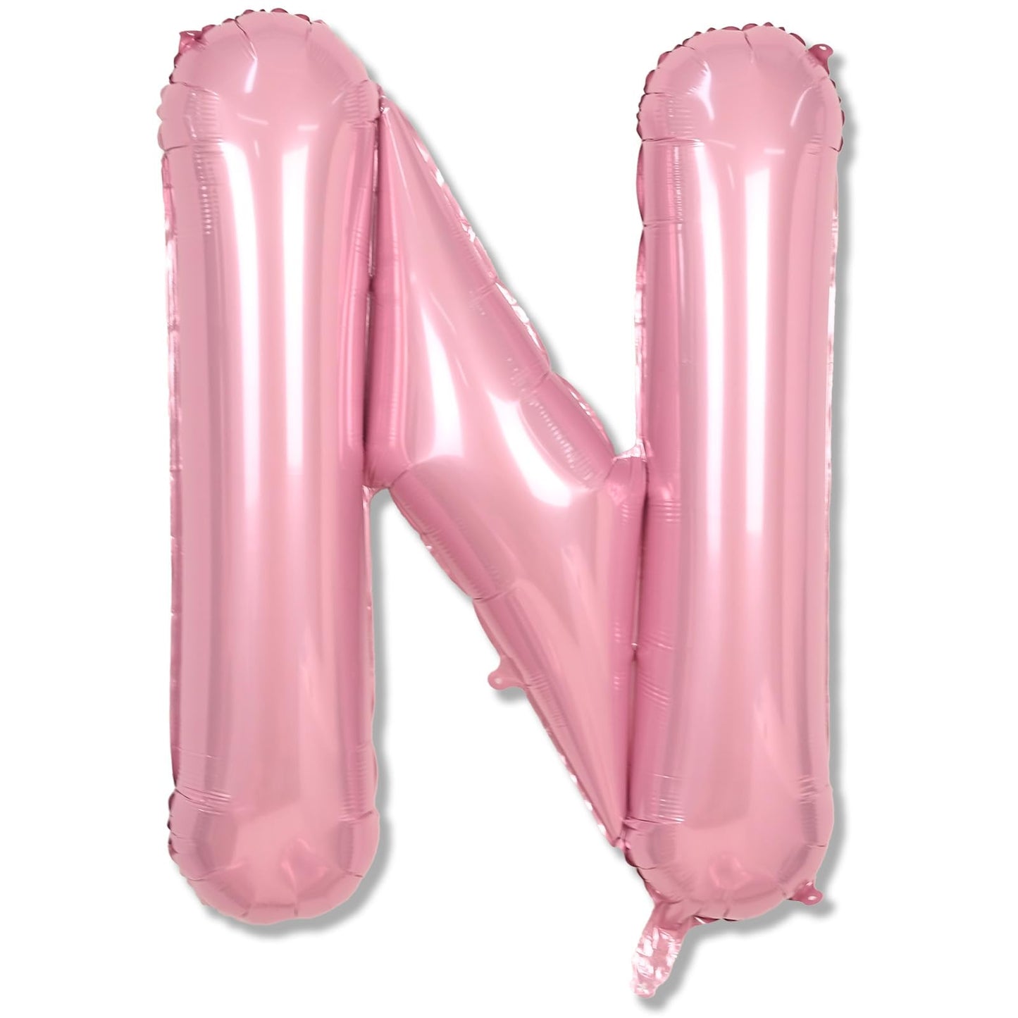 Pastel Pink N Letter Balloon, 40 Inch Giant Light Pink Mylar Helium Foil Alphabet N for Girls, Self Inflating N Birthday Balloon for Women Anniversary Baby Shower Princess Party Decoration Supplies