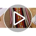 Equsion 1 Pcs Pink 0.55 Inch Wooden Bead Garland with Tassels - 3.3 ft