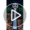 14 Ft Halloween Inflatable Pumpkin Ghost Decoration with Rotating LED Light