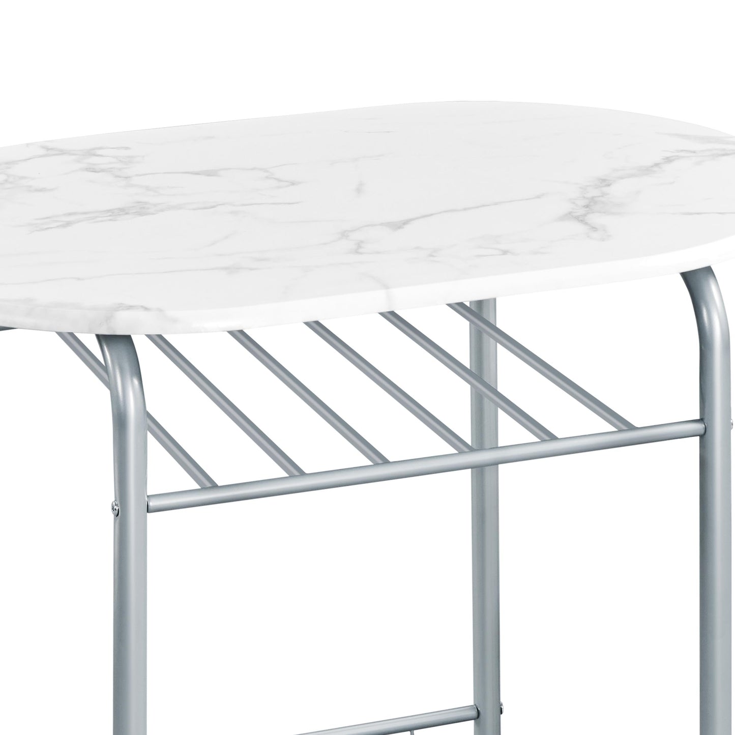 Yaheetech 3-Piece Dining Table Set, Breakfast Bistro Table Set for 2, Small Kitchen and Table Chairs Set of 2 with Metal Frame and Storage Rack for Small Space/Apartment/Dorm Room, White
