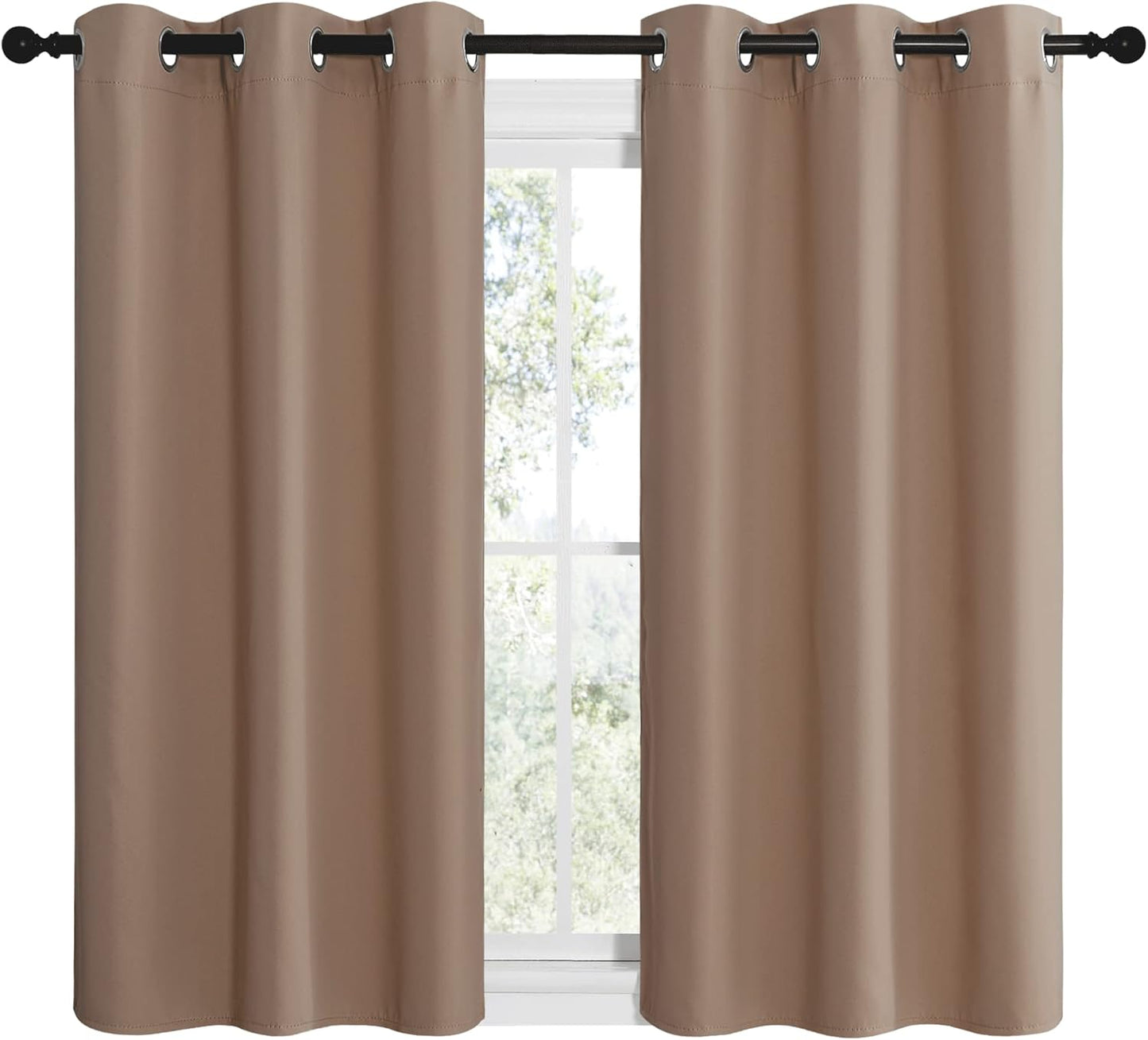NICETOWN Blackout Curtains - Thermal Insulated Grommet Drapes for Small Windows | Set of 2, 42x48 Inch