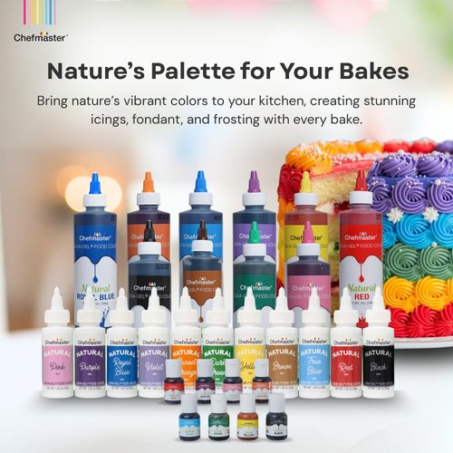 Chefmaster Plant-Based Natural Liqua-Gel Food Coloring - No Artificial Dyes, Ideal for Icing & Fondant (Brown)