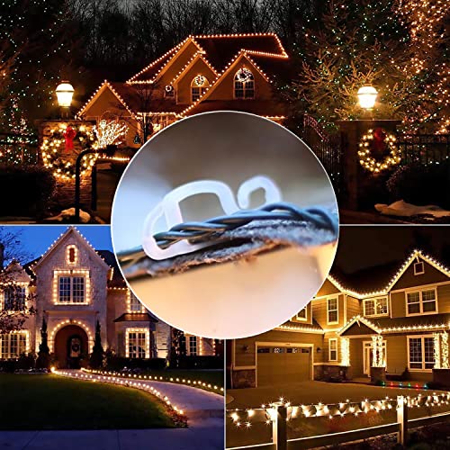 Ourtroness Transparent Outdoor Christmas Gutter Light Clips, 100 Pcs