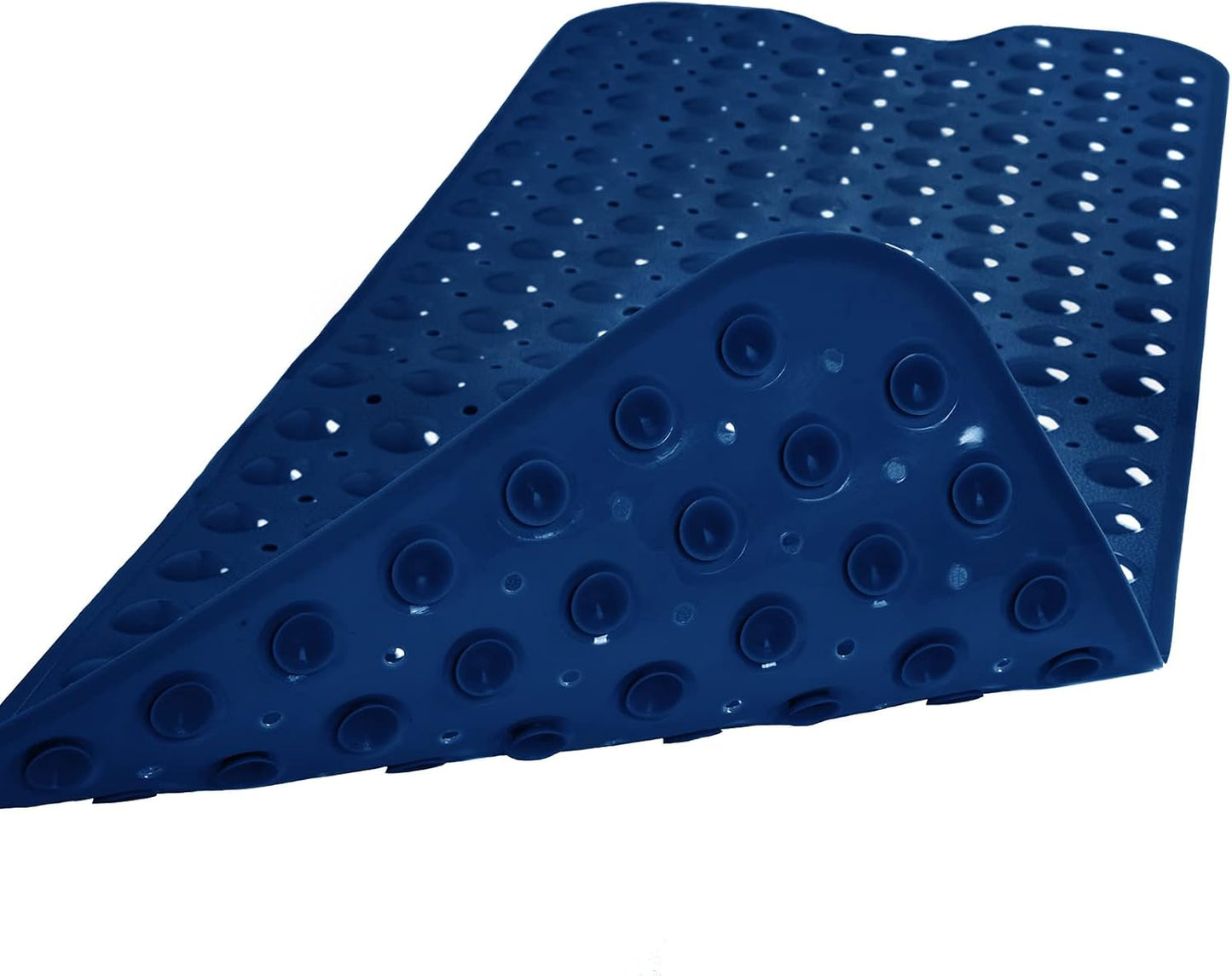 Linoows Non-Slip Bathtub Mat - Extra Long 39 x 16 Inch, Machine Washable with Suction Cups | Navy Blue
