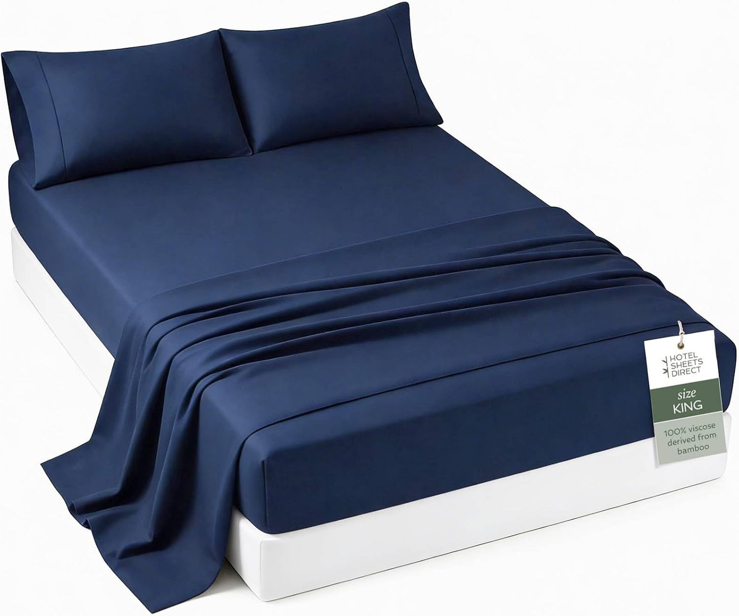 Queen King Bed Sheet Sets - Ultra Soft Hotel Luxury Bedding | Comfy, Breathable & Cooling - 4PCS (Navy, Full)