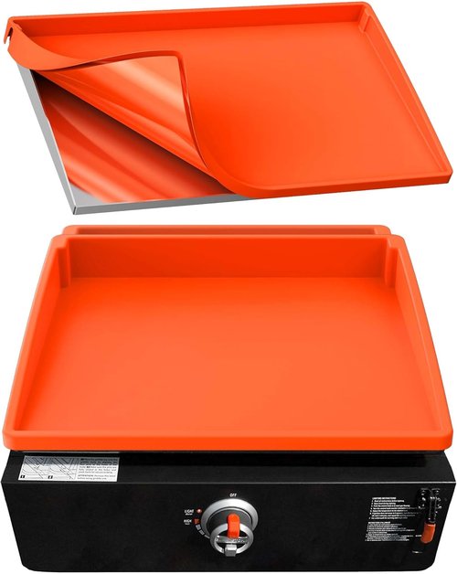BANGIE 17" Silicone Griddle Mat - UV-Resistant & Anti-Warping Cover for Blackstone Grill (Orange)