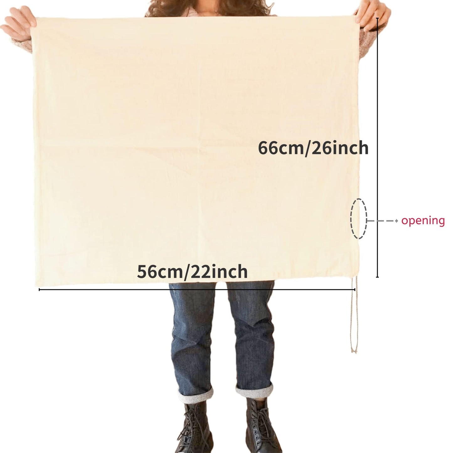 Extra Large(26"x22") Brew Bags for Home Brewing Wine, 100% Cotton Fine Mesh Cheesecloth Bags, Reusable Thickened Strainer with Draw String, Tea Juice Bag, Filter Impurities(X-Large, 2 Pack)