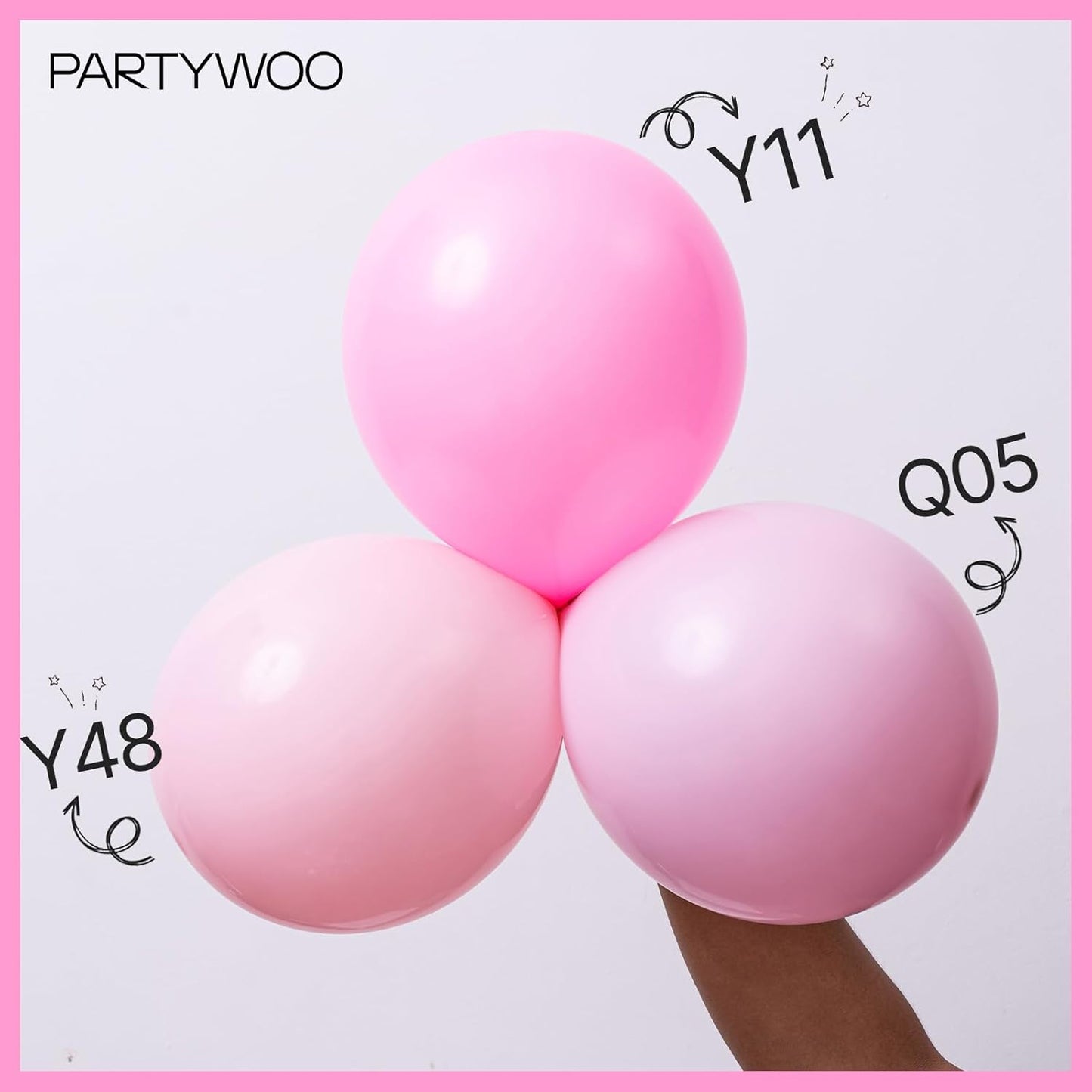PartyWoo Light Pink Balloon Arch Kit - 99pcs in Various Sizes for Baby Showers & Birthday Parties
