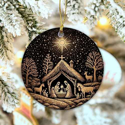 Nativity Christmas Ornaments 2024 | Nativity Mary, Josheph and Baby Jesus Ornaments, Religious Ornament , Nativity Scene Ornament (Scene christmas)