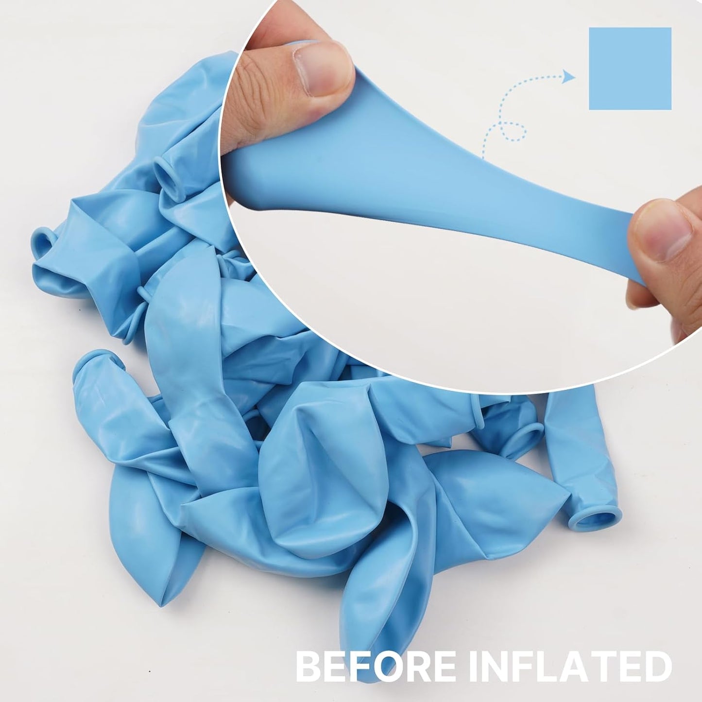 PartyWoo Light Blue Balloon Arch Kit - 120pcs in Various Sizes for Birthday, Gender Reveal & Baby Showers