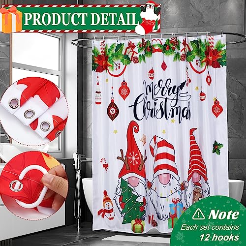 Preboun 3-Pack Thanksgiving Halloween Christmas Shower Curtain Set 71x71 in